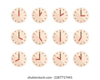 Illustrationssatz für 12 Stunden