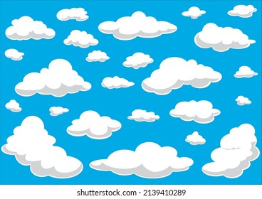 Illustration von Wolken am blauen Himmel