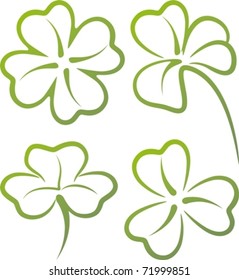 illustration with a set of clover leaves