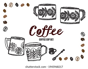 Illustration set of coffee cups.