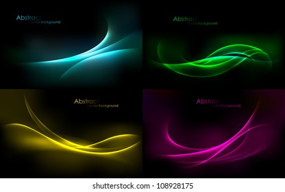 illustration of set of colorful abstract vector background