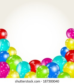 Illustration set colorful balloons for happy birthday - vector