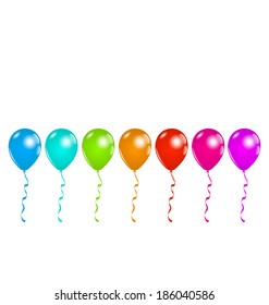 Illustration set colorful balloons isolated on white background (3) - vector