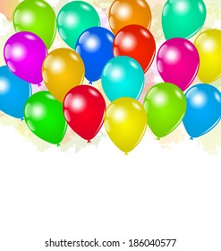 Illustration set colorful balloons for your holiday - vector