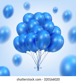 An illustration of a set of colorful birthday or party balloons
