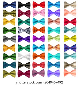 illustration set of colorful bow tie in different colors