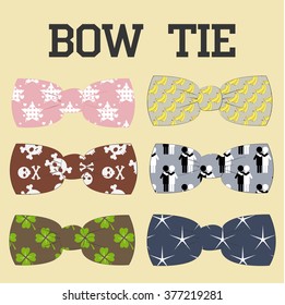 illustration set of colorful bow tie in different colors