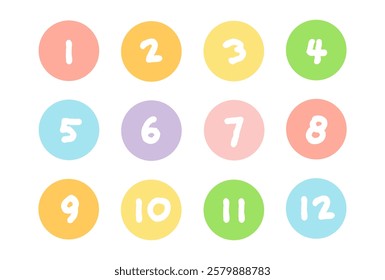 Illustration set of colorful cute numbers