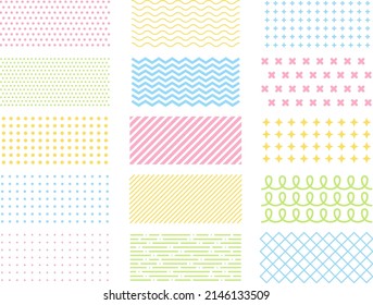 Illustration set of colorful and digital geometric pattern background elements