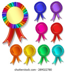 illustration of set of colorful festive medals