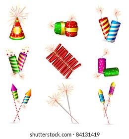 illustration of set of colorful firecracker for holiday fun