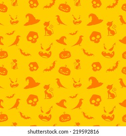 illustration of set of colorful seamless background for Halloween