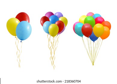 An illustration of a set of colourful balloons 