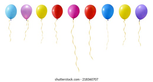 An illustration of a set of colourful balloons 
