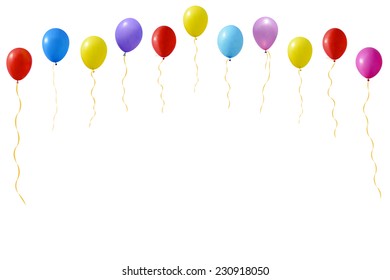 An illustration of a set of colourful balloons 