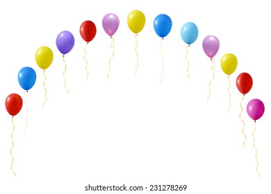 An illustration of a set of colourful balloons 