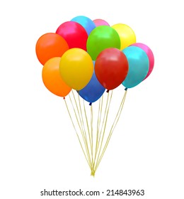 An illustration of a set of colourful birthday or party balloons