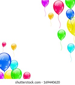 Illustration set colourful flying balloons for your party - vector