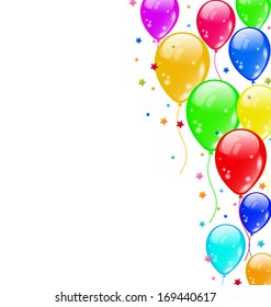 Illustration set colourful shiny balloons for carnival - vector