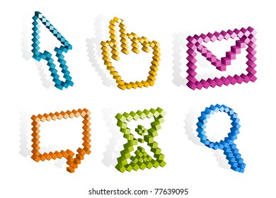 illustration of set of computer application icon on abstract background