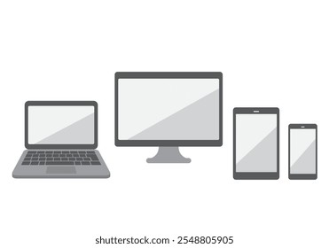 Illustration set of computer, tablet and smartphone