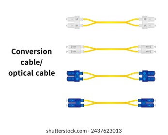 Es ist ein Illustrationssatz von Konvertierungskabel optisches Kabel.
