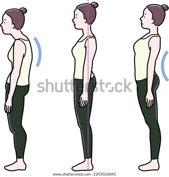 Illustration Set Correct Bad Posture Stock Vector (Royalty Free ...