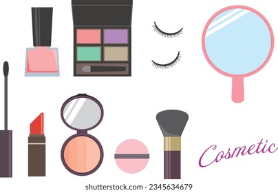 Conjunto de ilustraciones de herramientas cosméticas
