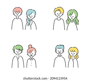 Illustration set of  a couple