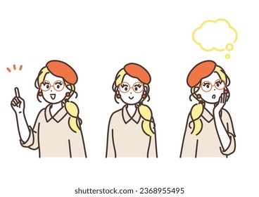 Illustration set of creative business women. vector.