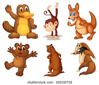 Illustration of a set of cute animals