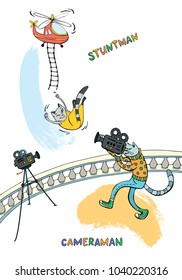 Illustration of a set of a cute cartoon cats for you design.