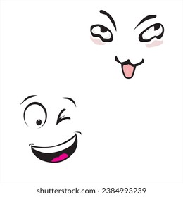 
illustration of a set of cute and cute character expressions