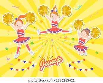 Illustration set of cute children smiling and cheerdancing