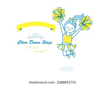 Illustration set of cute children smiling and cheerdancing