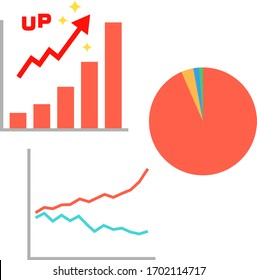 Illustration set of cute and simple graphs