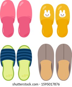 Illustration set of cute slippers