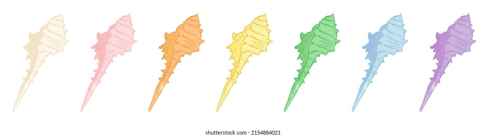 Illustration set of cute thorny shells