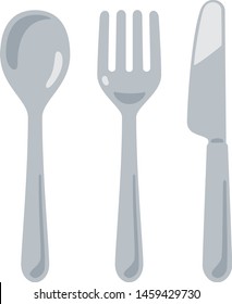 Illustration Set Of Cutlery, Spoon, Fork, Knife