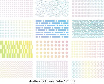 Illustration set of cyber style background parts with colorful gradient colors