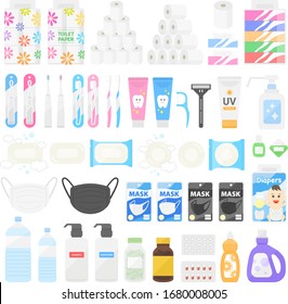 Illustration set of daily necessities.