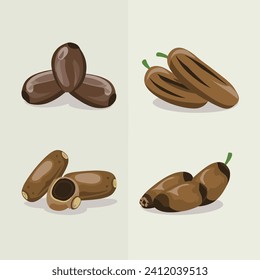 Illustration of a set of dates in cartoon style. Vector illustration