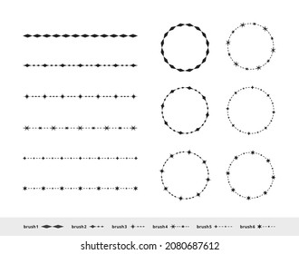 Illustration Set Of Decorative Lines, Heading Lines, Circular Frames And Borders Black Color Version. EPS Data Is CMYK Color, JPG Or PNG Data Is RGB Color.