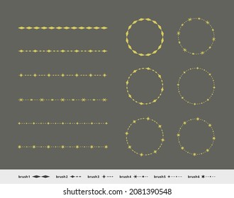 Illustration set of decorative lines, heading lines, circular frames and borders. Color version. EPS data is CMYK color,  PNG data is RGB color.