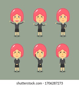 Illustration Set the design of female animated characters