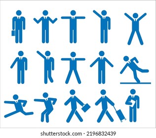 Conjunto de ilustraciones de diferentes íconos de trabajadores de oficina, uso comercial.