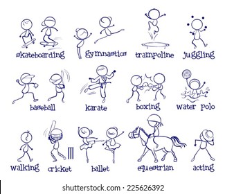 Illustration of a set of different sports