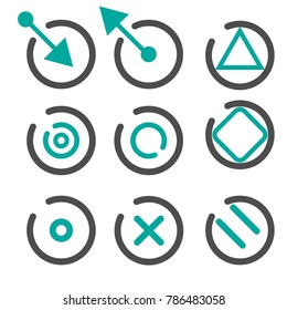 illustration of set of different type of button for web on white background