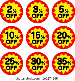 Illustration set of discount seals