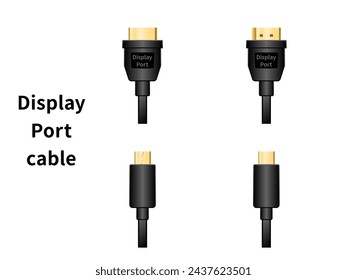 It is an illustration set of the DisplayPort cable.